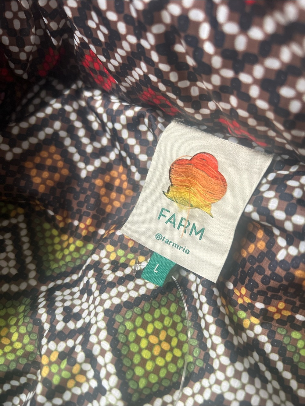 Farm Rio Tropical Rauti Metallic Reversible Quilted Floral Print Puffer Jacket - Picture 12 of 12